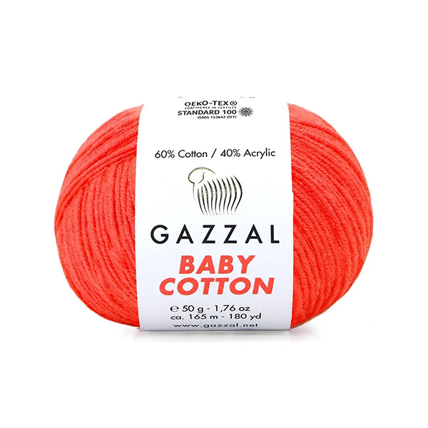 Бебі котон Газал/Baby Cotton Gazzal  3459 яскравий помаранч Gazzal