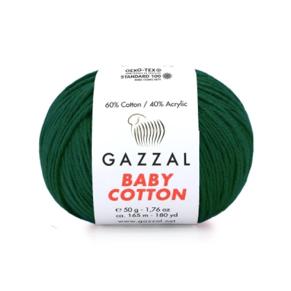Бебі котон Газал/Baby Cotton Gazzal  3467 зеленый темный Gazzal