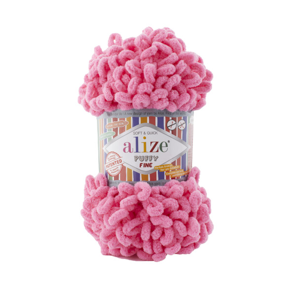 Пуффі Файн/Puffy FINE Alize  377 ярко розовый Alize (Алізе)